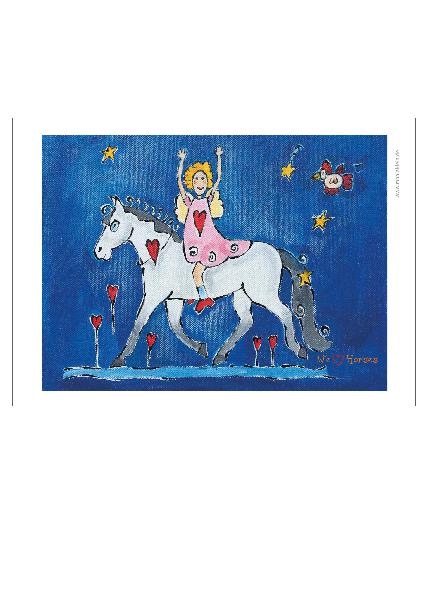 Postkarte Engel und Pferd